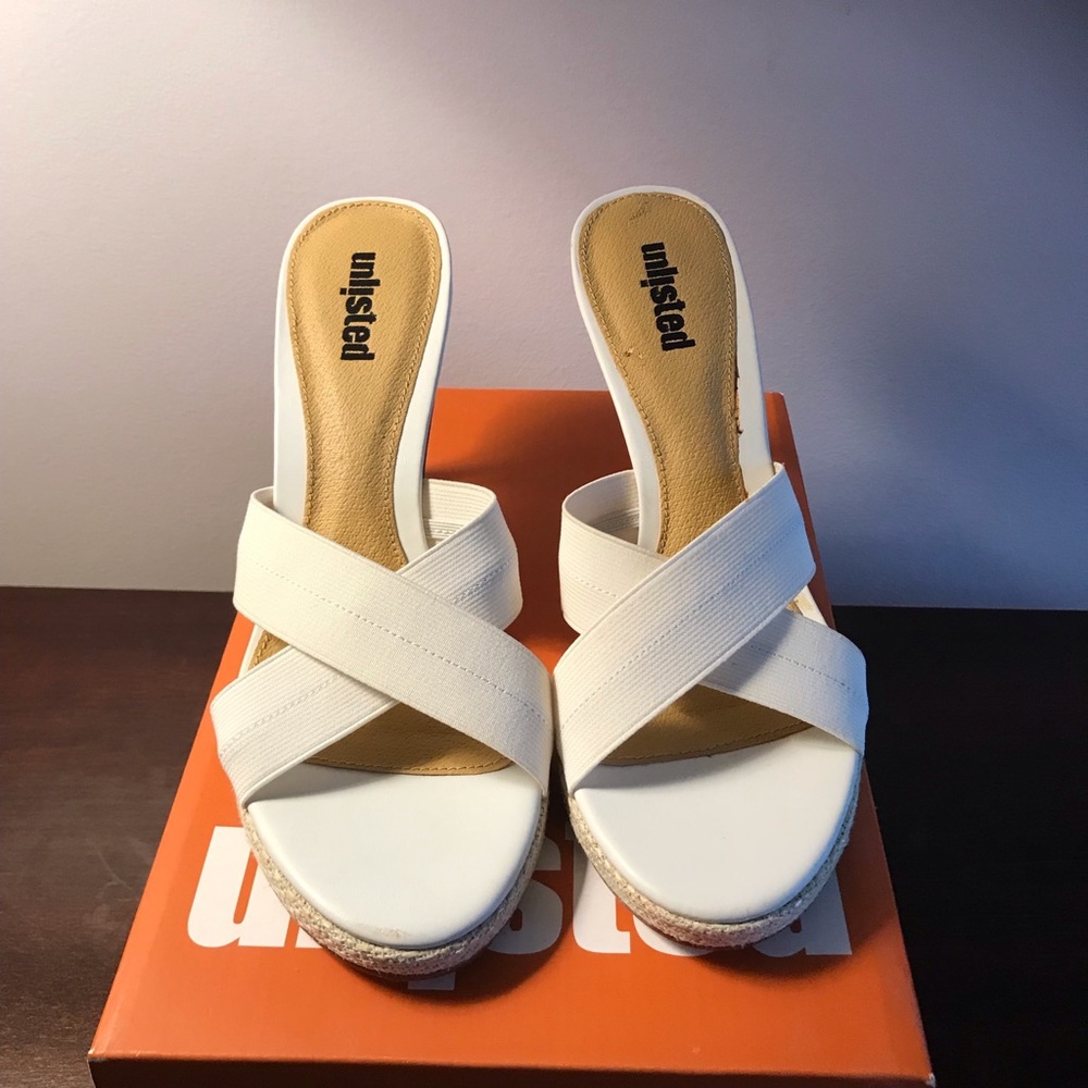 Unlisted White Sandal Heels
